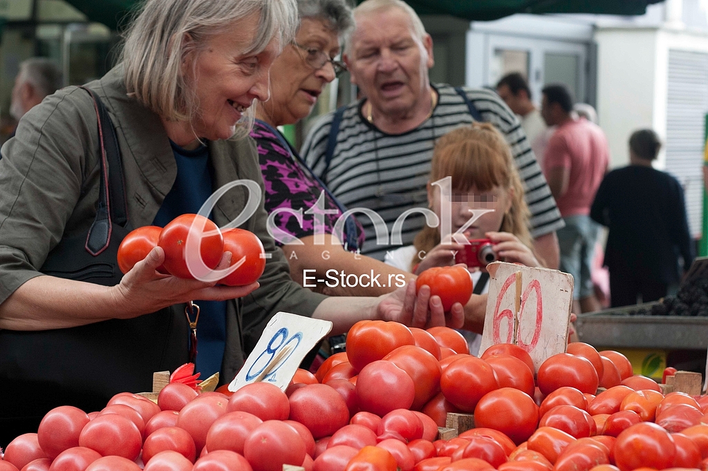 Sale of fruit and vegetables at the market