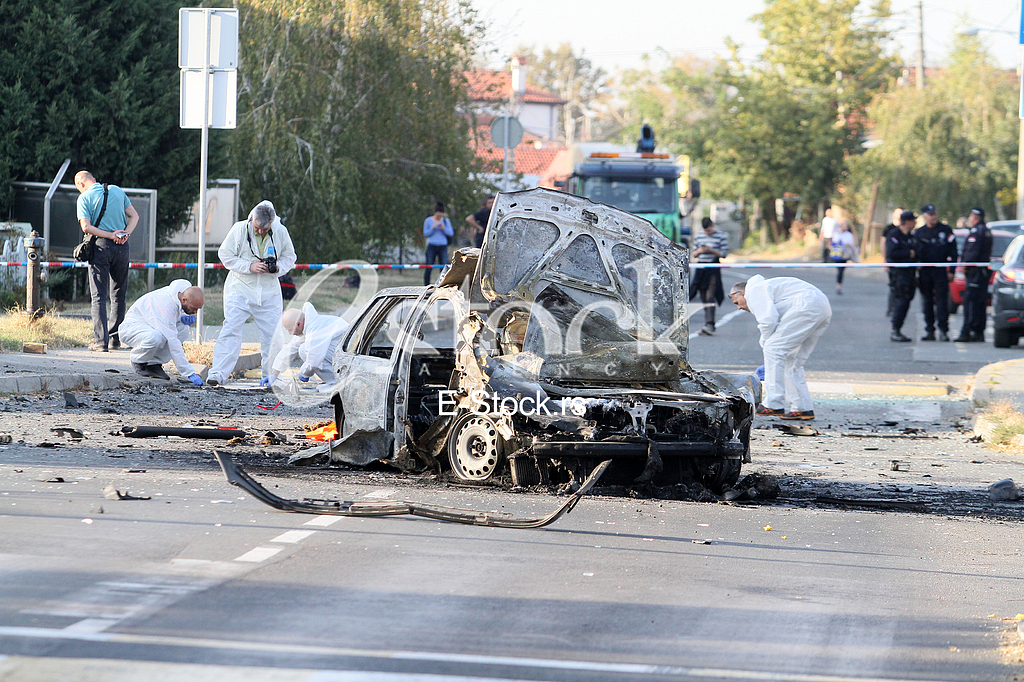 An explosion of a car in Vozdovac