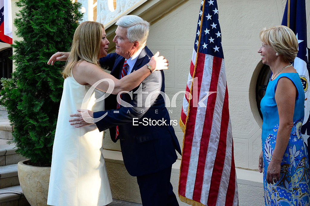 US ambassador Kyle Scott with his  guests to the celebration of Independence Day In the American residence