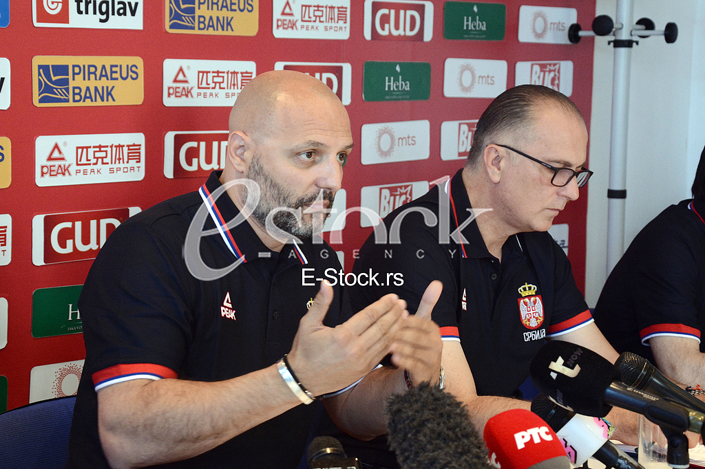Aleksandar Djordjevic selector and coach of basketball team of Serbia at a press conference at the Basketball Federation of Serbia, Belgrade