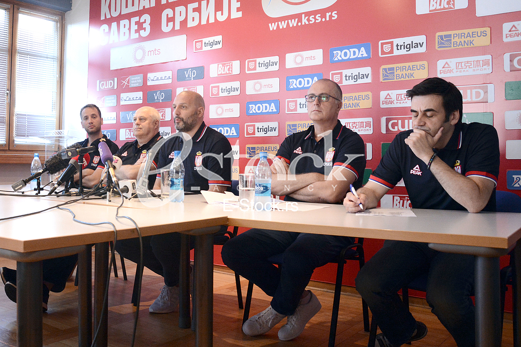 Aleksandar Djordjevic selector and coach of basketball team of Serbia at a press conference at the Basketball Federation of Serbia, Belgrade