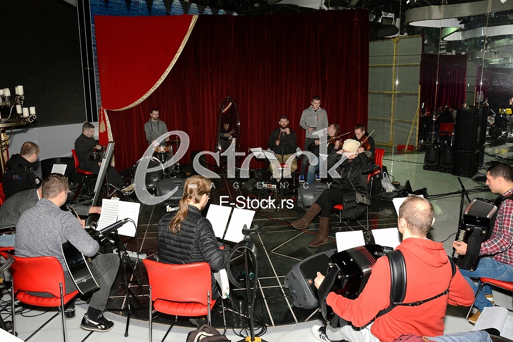  singer Lepa Lukic at the rehearsal for the concert, Grand Productions studio 7