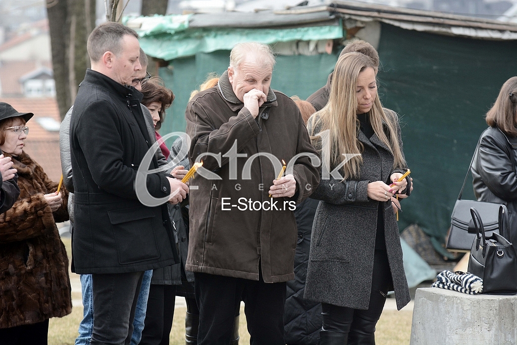 At the cemetery, giving importance to the  singer Miki Jevremovic.