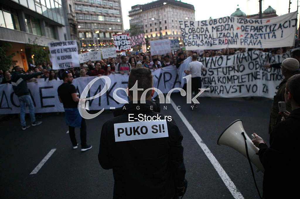 Demonstration for the Presidential elections Aleksandar Vucic