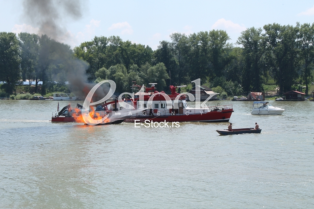 boat in flame