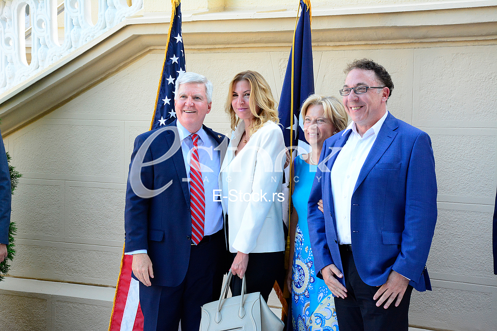 US ambassador Kyle Scott with his  guests to the celebration of Independence Day In the American residence