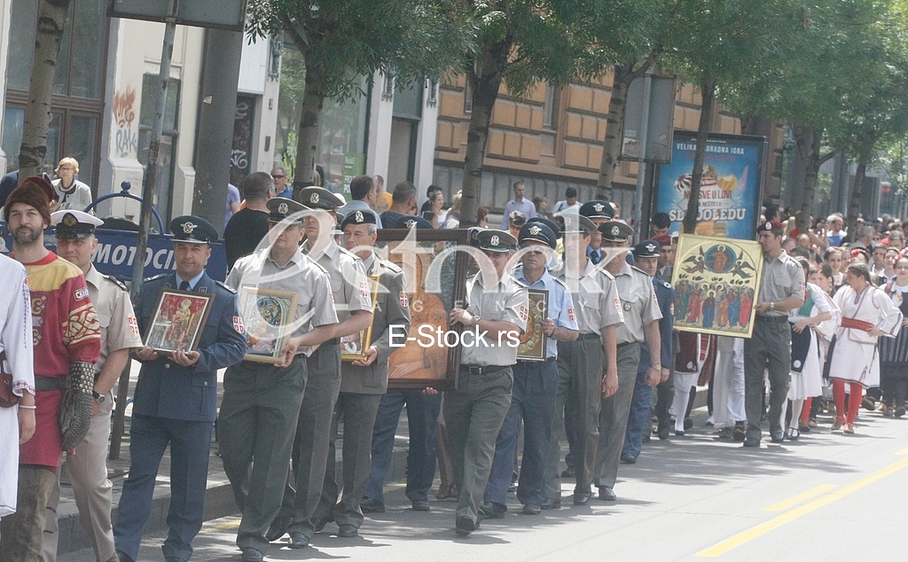 Ortodox church procession Belgrade Spasovdan