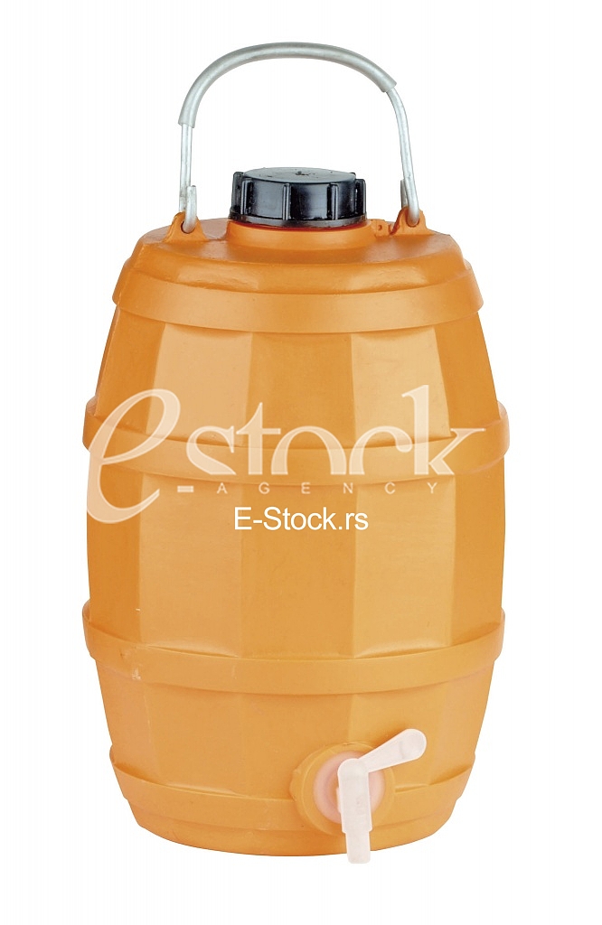 water, canister, white, orange, faucet