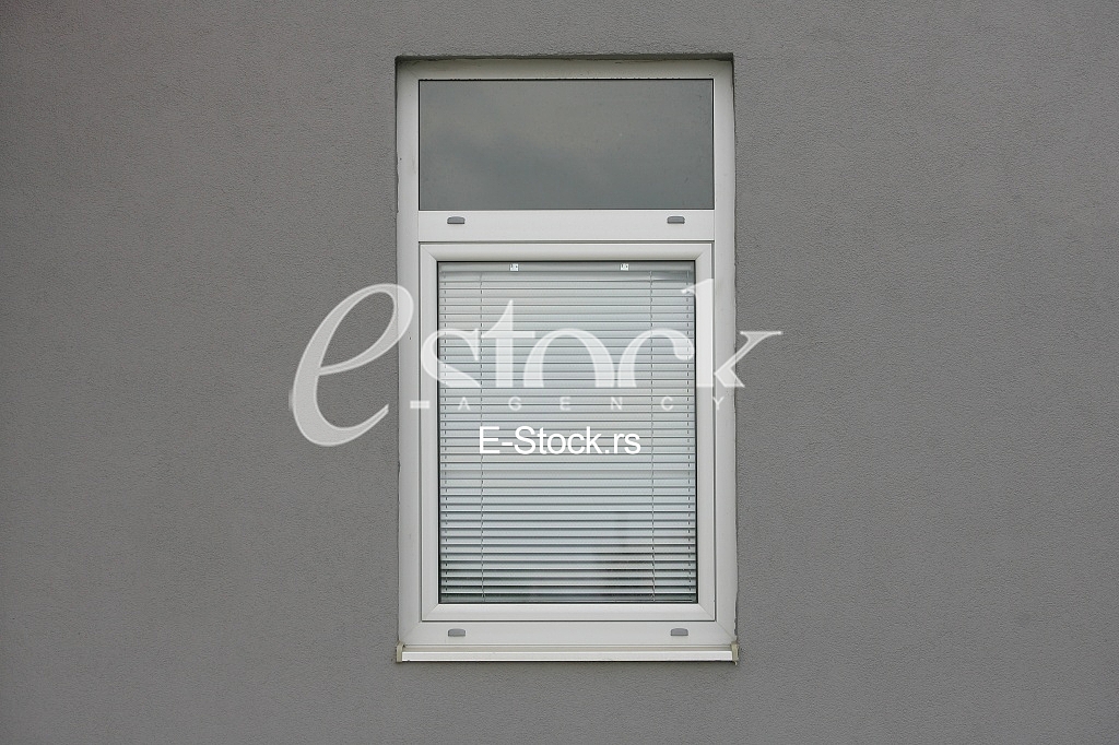 window at the gray wall, aluminum pvc window