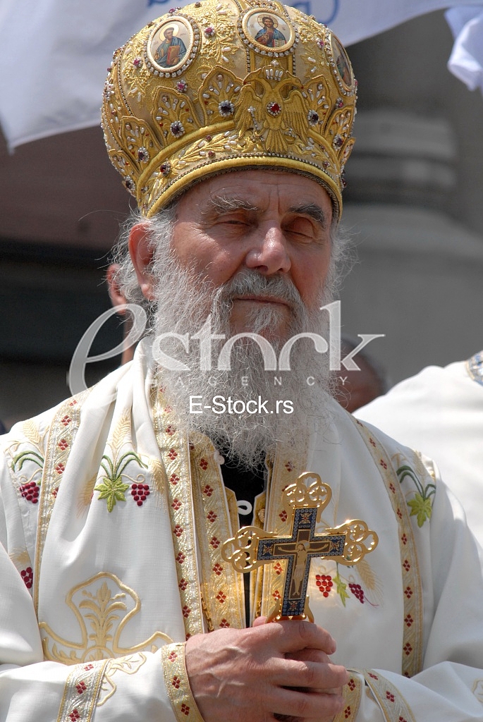 Serbian patriarch Irinej.