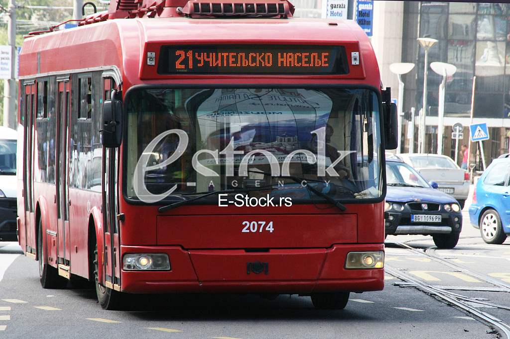 Trolleybus at the Station, Slavija