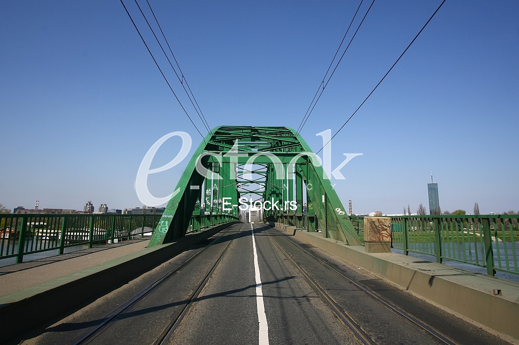 steel bridge for cars and trams tramways
