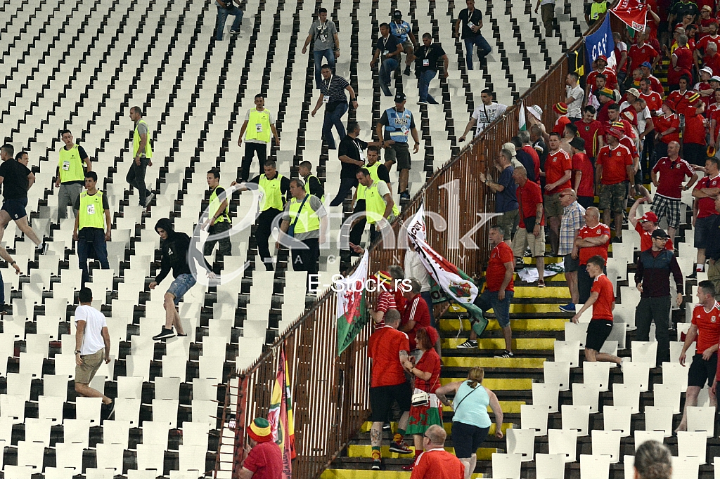  Serbia-Wales, football match.
