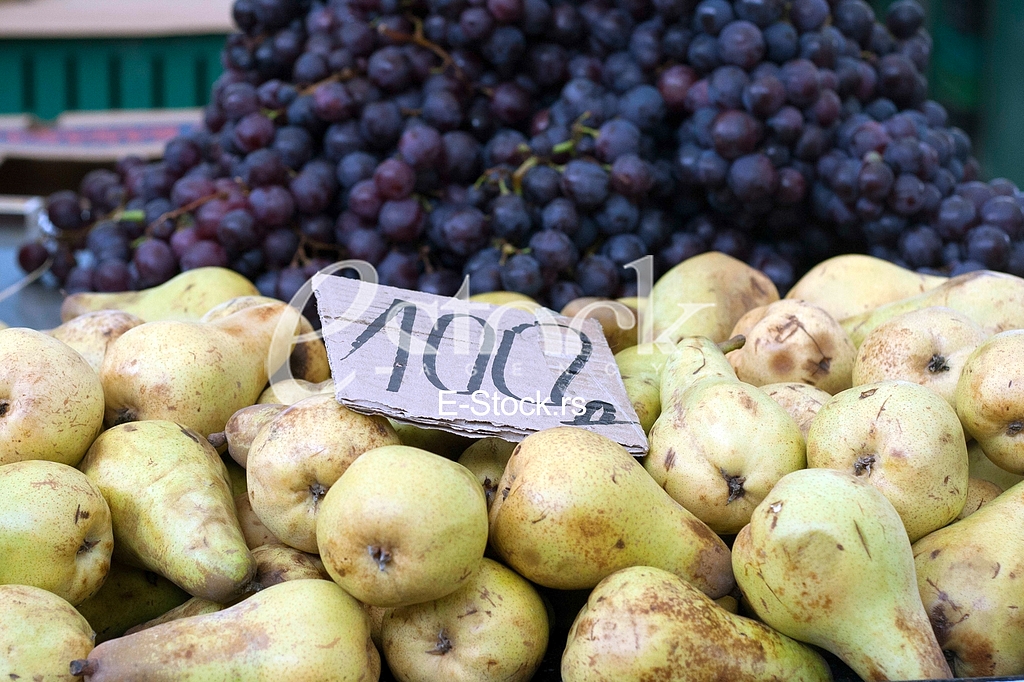 Sale of fruit and vegetables at the market