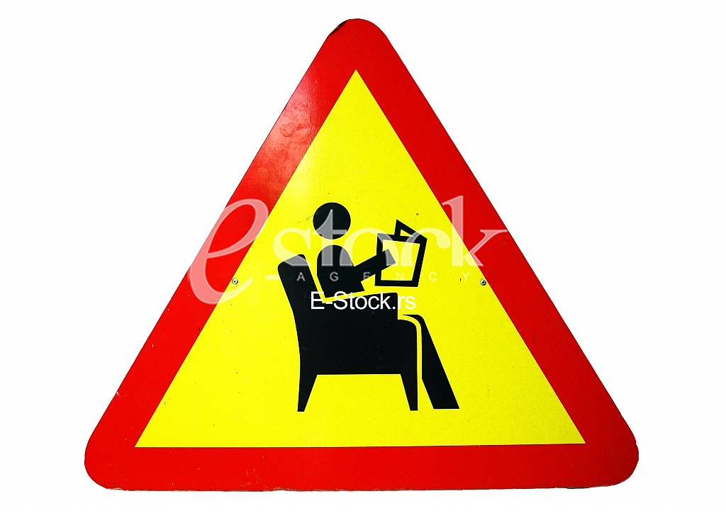 road sign that shows reading on a white background