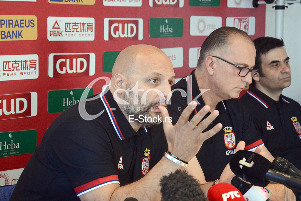 Aleksandar Djordjevic selector and coach of basketball team of Serbia at a press conference at the Basketball Federation of Serbia, Belgrade
