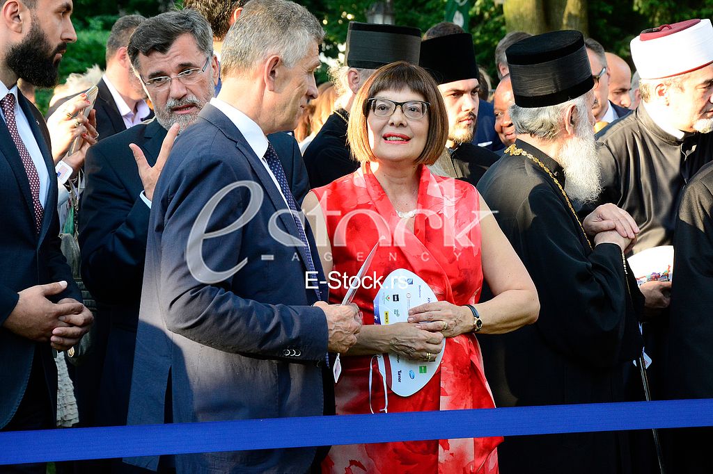 US ambassador Kyle Scott with his  guests to the celebration of Independence Day In the American residence