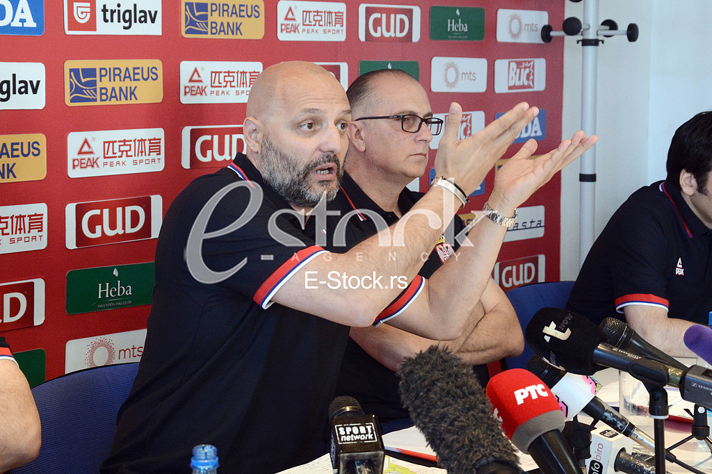 Aleksandar Djordjevic selector and coach of basketball team of Serbia at a press conference at the Basketball Federation of Serbia, Belgrade