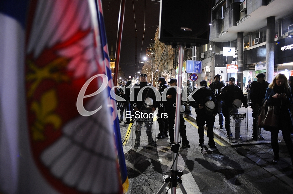 Policeman in downtown