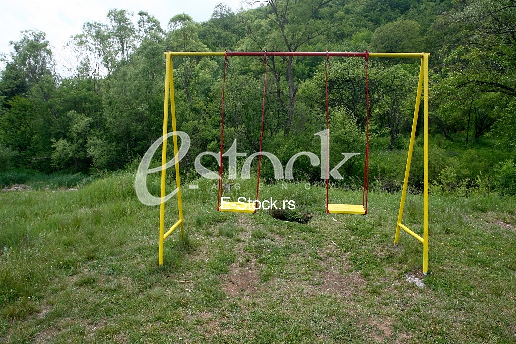 Playground at country side with swings
