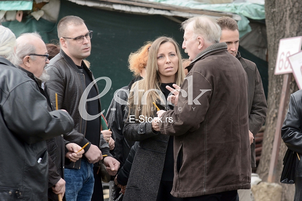 At the cemetery, giving importance to the  singer Miki Jevremovic.