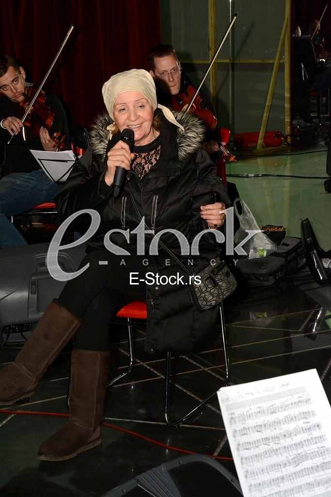  singer Lepa Lukic at the rehearsal for the concert, Grand Productions studio 7