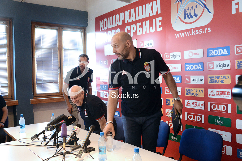 Aleksandar Djordjevic selector and coach of basketball team of Serbia at a press conference at the Basketball Federation of Serbia, Belgrade
