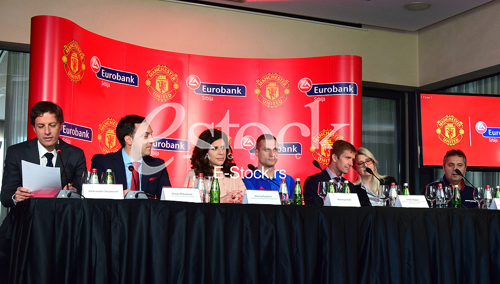 press conference at the restaurant Novak, The extension of cooperation between Eurobank Serbia and Manchester United FC, Nemanja Vidic
