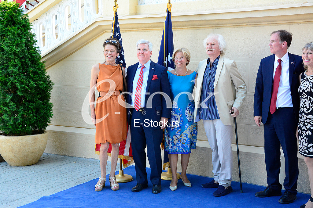 US ambassador Kyle Scott with his  guests to the celebration of Independence Day In the American residence