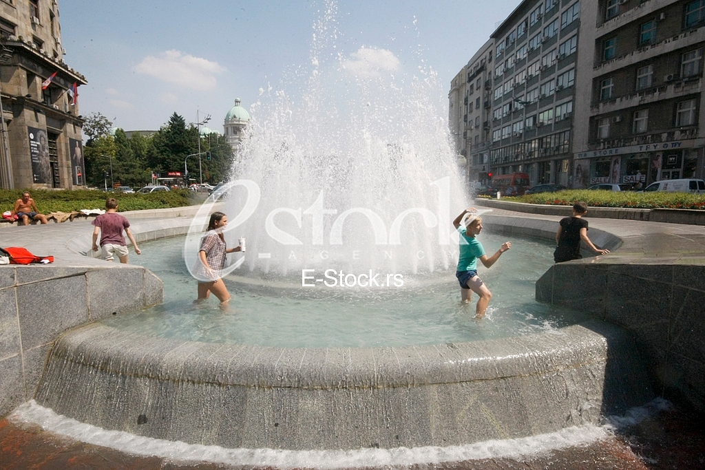 Fountain swimming