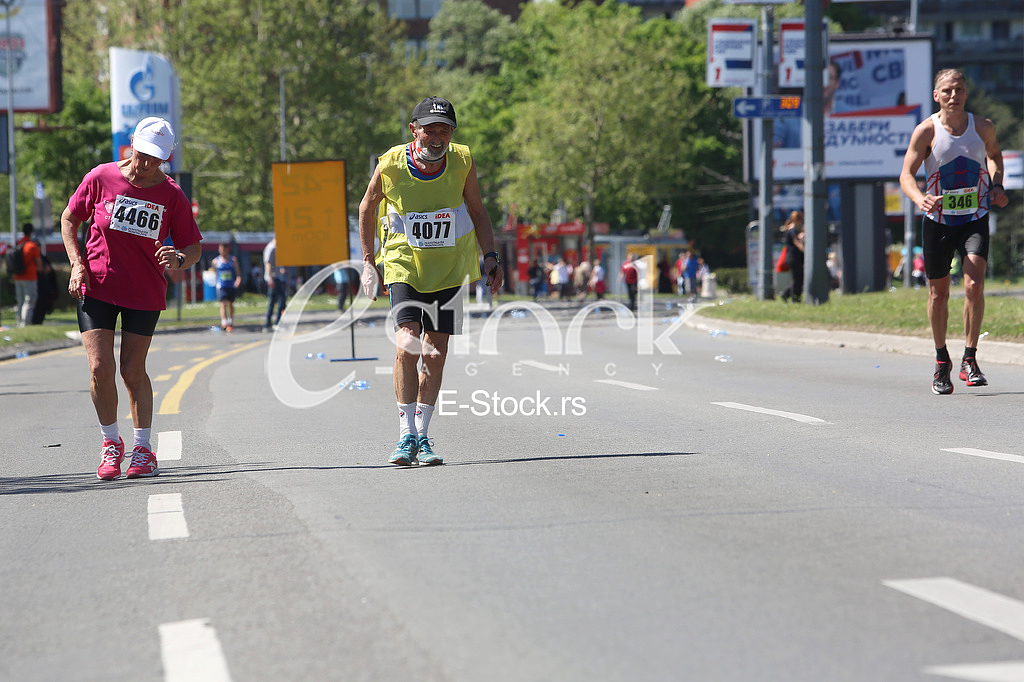 Older man and woman runners at 29th Belgrade marathon