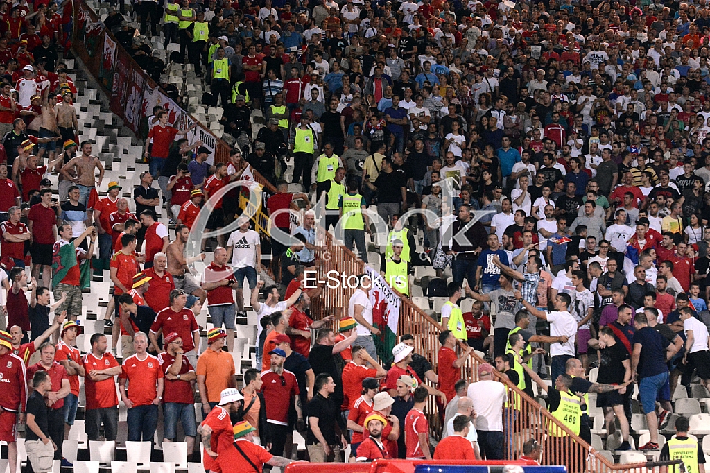  Serbia-Wales, football match.
