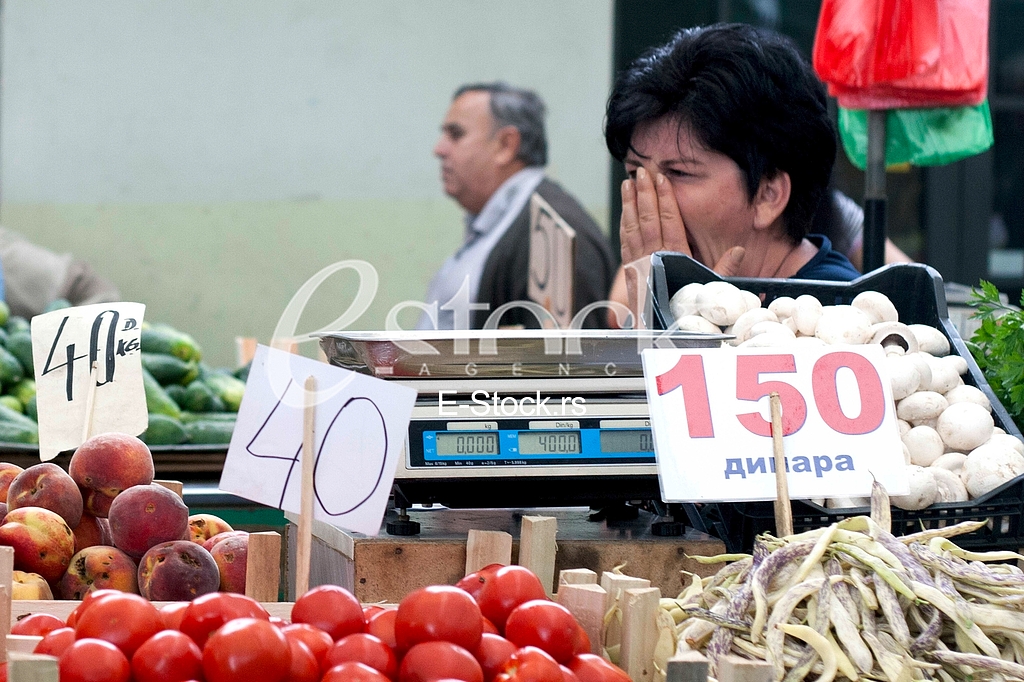 Sale of fruit and vegetables at the market