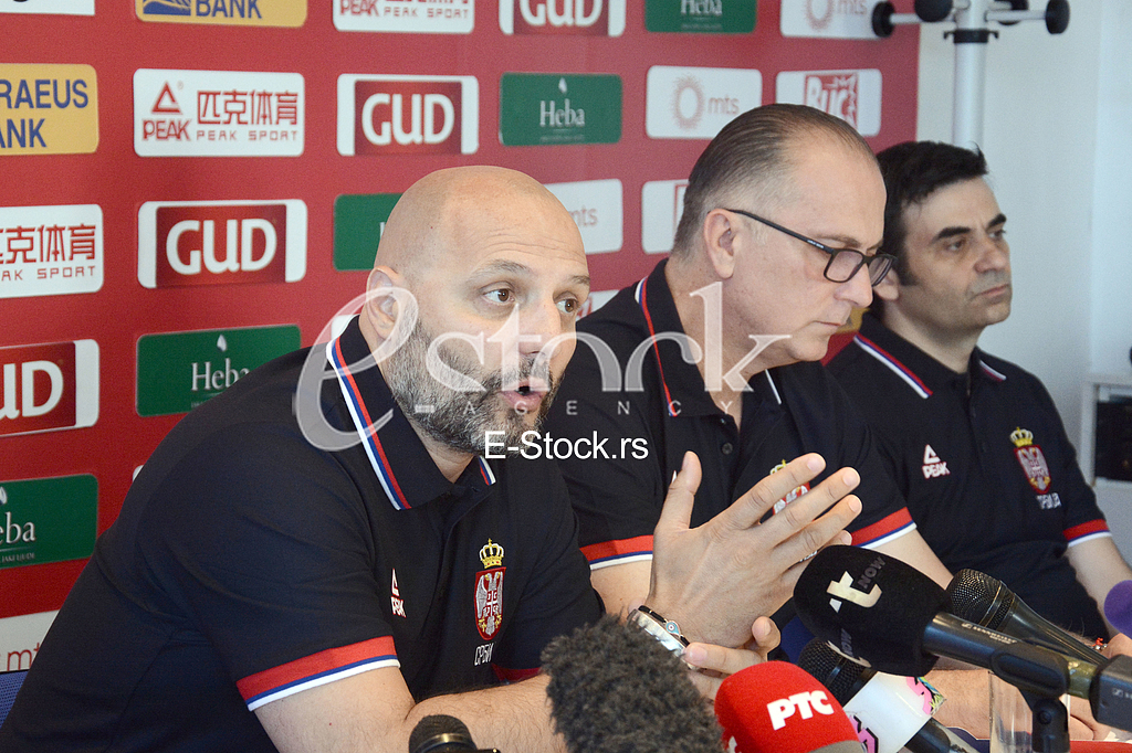 Aleksandar Djordjevic selector and coach of basketball team of Serbia at a press conference at the Basketball Federation of Serbia, Belgrade