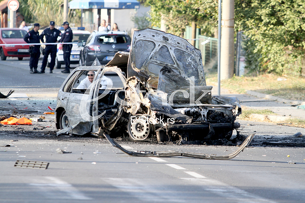 An explosion of a car in Vozdovac