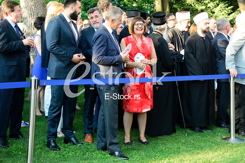 US ambassador Kyle Scott with his  guests to the celebration of Independence Day In the American residence
