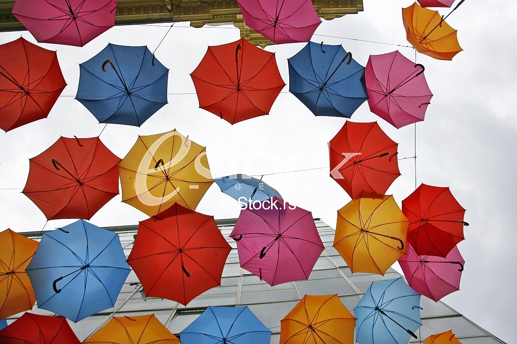 umbrellas in different colors 