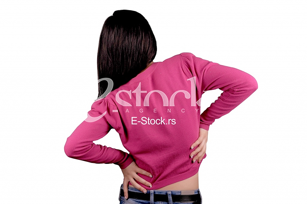 Woman holding back in pain