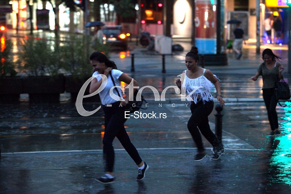 Bad weather,rain and thunders in Belgrade