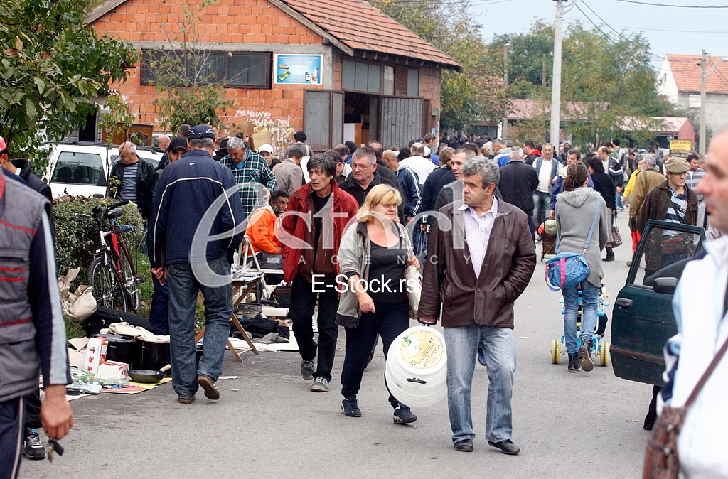 The flea market, open market, street Prvomajska, Zemun, illegal flea market, selling all kinds of things, old things, used thing