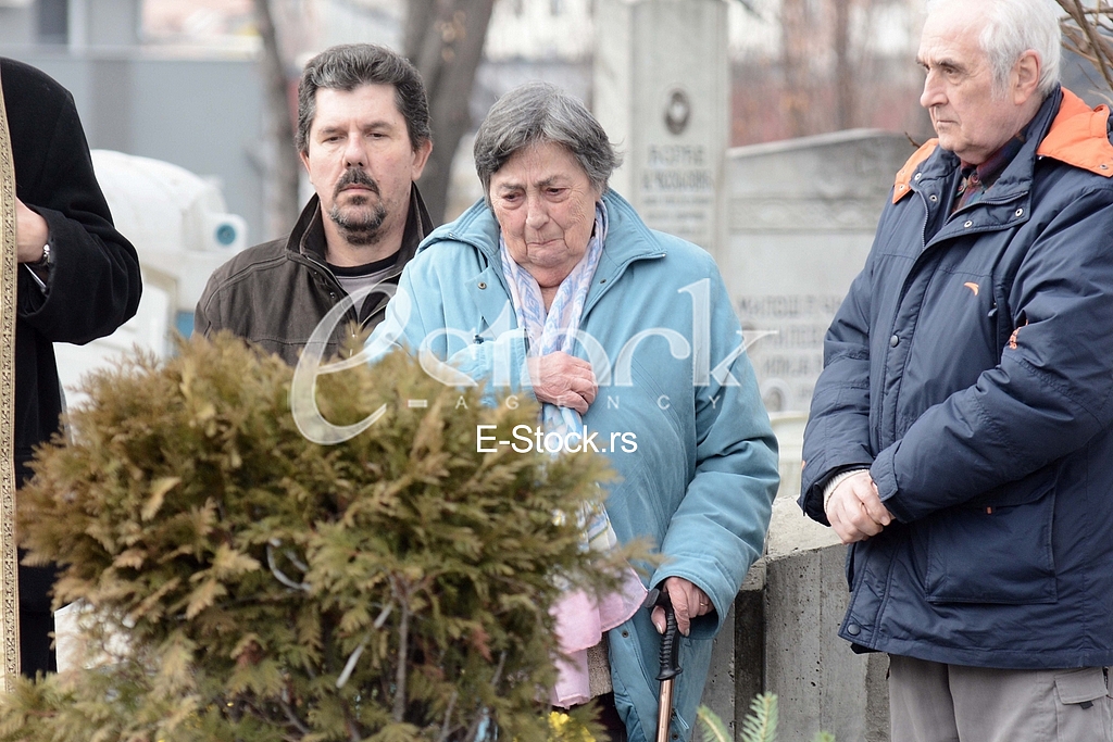 At the cemetery, giving importance to the  singer Miki Jevremovic.