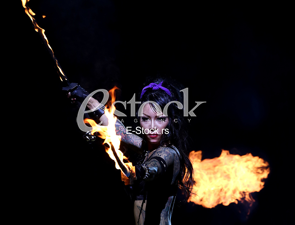 Woman and fire