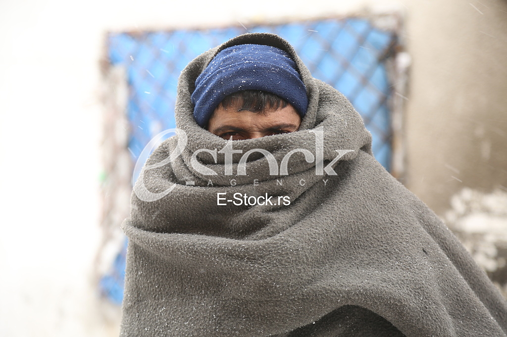 Migrants in Belgrade during winter