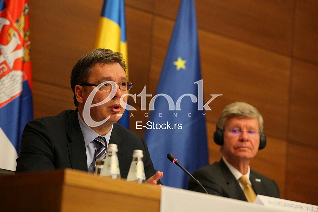 Press Conference,Akeksandar Vucic,Serbian Prime Minister,Swedish Ambassador to Serbia Christer Asp Press Conference,Akeksandar Vucic,Serbian Prime Minister,Swedish Ambassador to Serbia Christer Asp