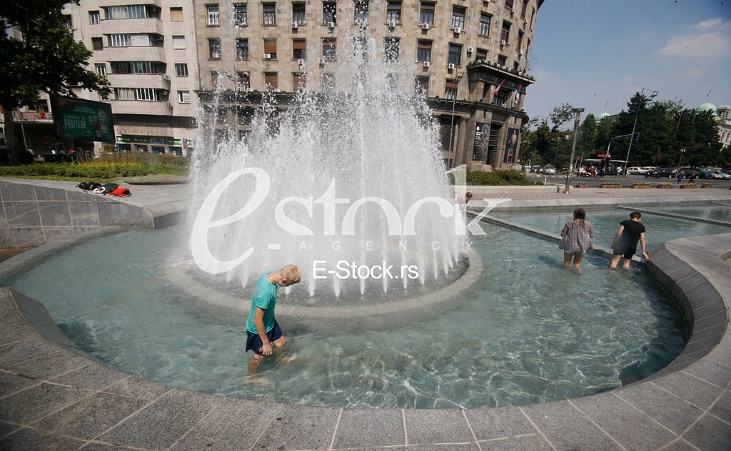 Fountain swimming