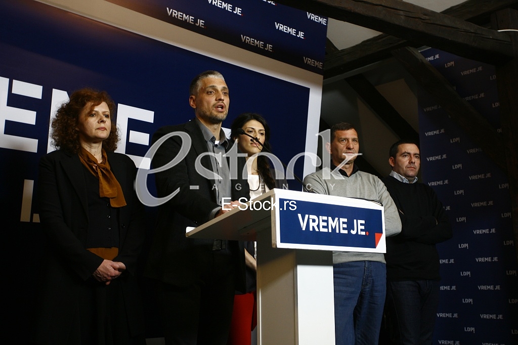 Cedomir Jovanovic speaks to the press
