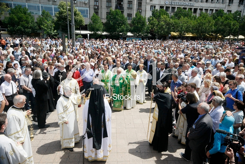 Ortodox church procession Belgrade Spasovdan