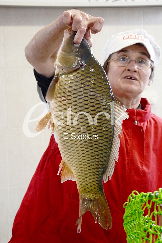 Preparing fish for eating.