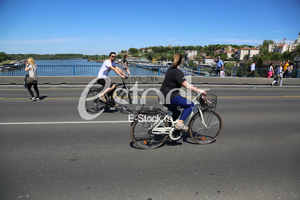 People in open street at 29th Belgrade marathon