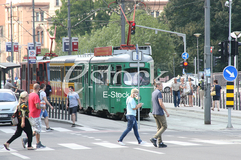 Trams at the Station, Slavija   